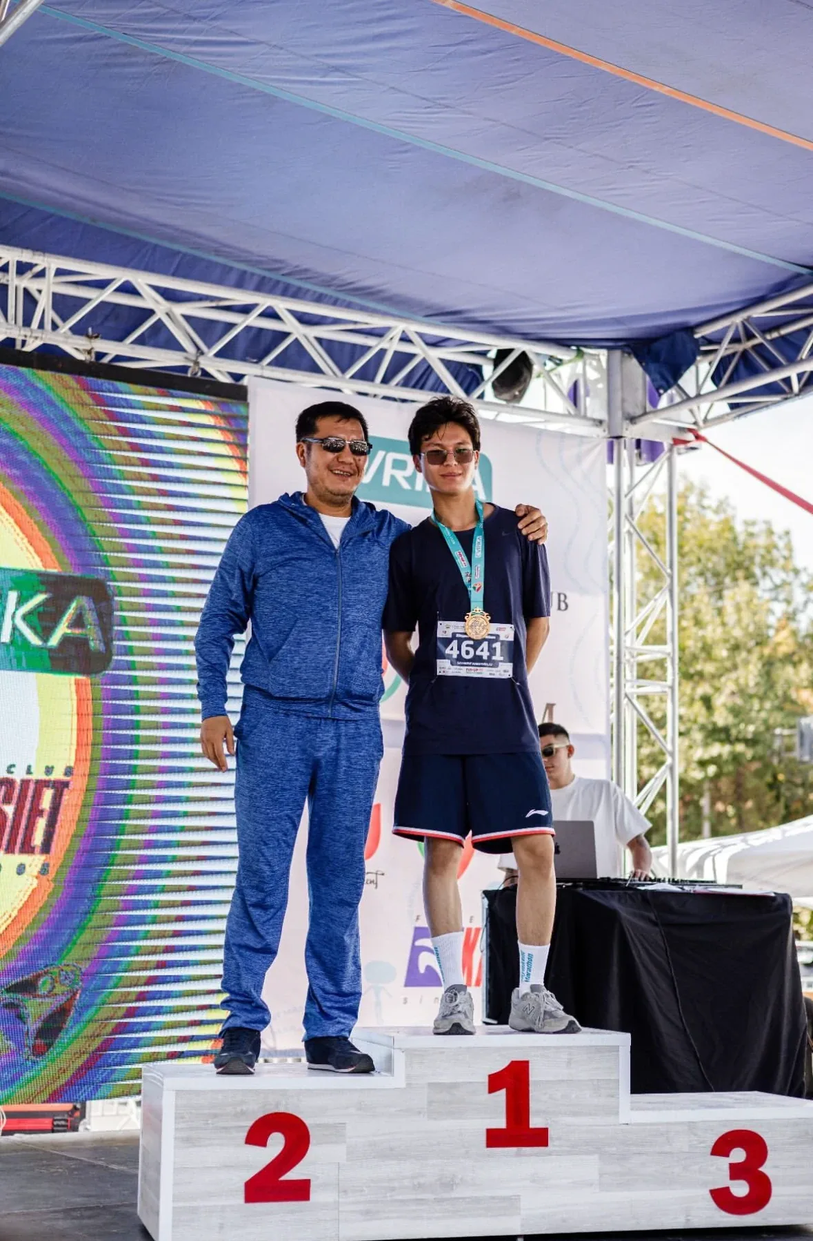With my dad after the race